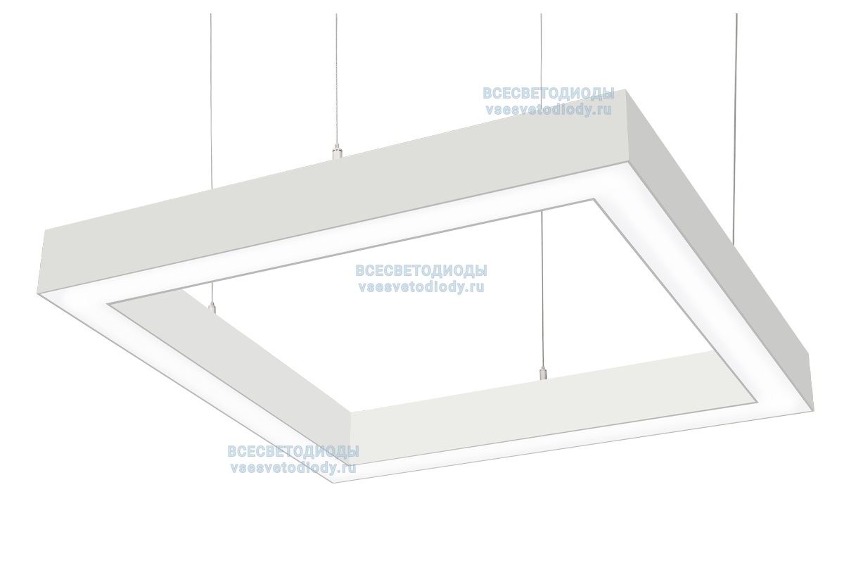 Светильник Quadro 648W, 4550 мм*4, 4000К, белый, подвесной, IP 40