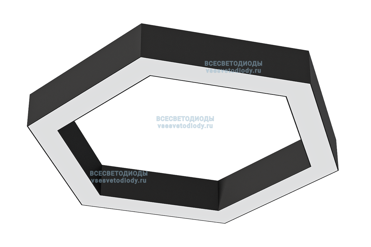 Светильник Hexa 114W, D1080 мм, 4000К, черный, накладной, IP 40
